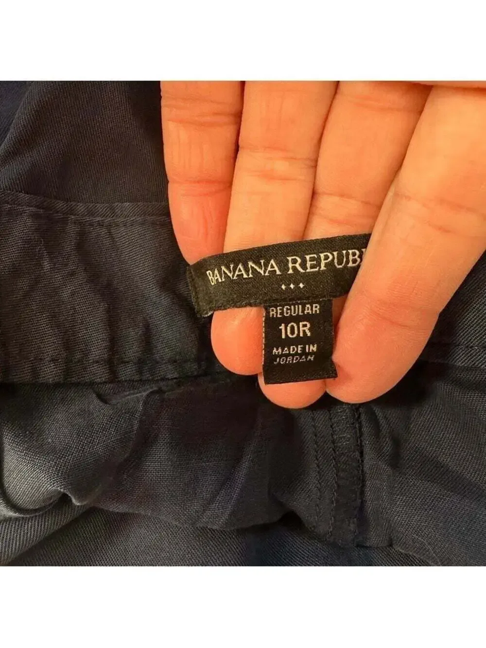 Banana Republic Linen Pants 10 Blue Wide Leg Crop-Lightweight Trousers